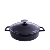 Low Lava Glaze Casserole Round with Glass Lid